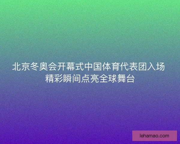 北京冬奥会开幕式中国体育代表团入场 精彩瞬间点亮全球舞台